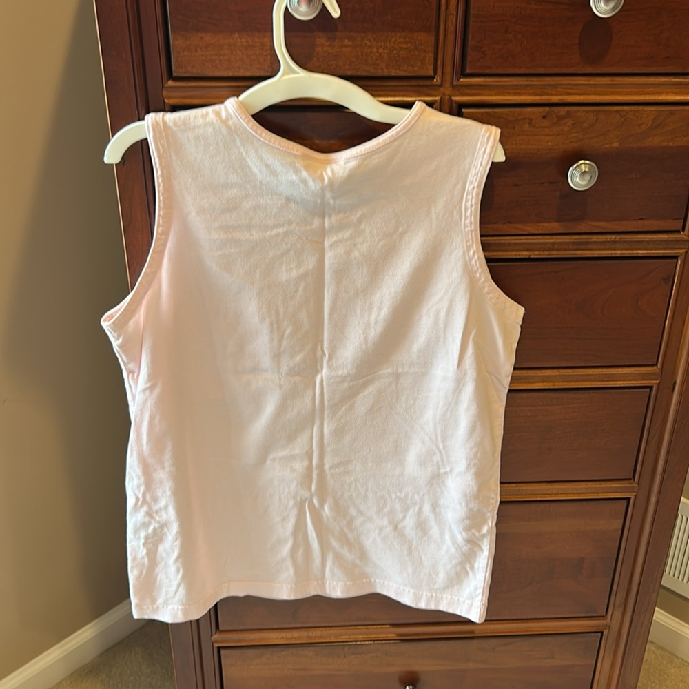 Talbots Pink Tank Top, size small, has front pocket, sleeveless, 100% cotton - Picture 5 of 5